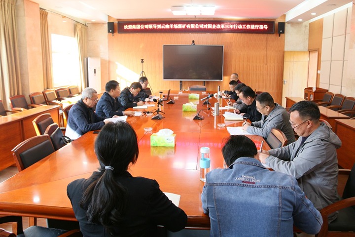 云煤（创世大发）集团总司理助理、刷新办主任陈家昆一行到云南羊场煤矿有限公司开展国企刷新三年行动督导调研