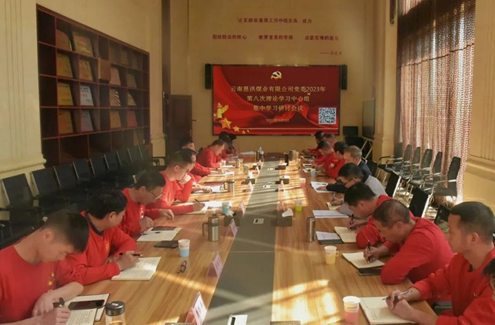 【聚焦云煤】云煤（创世大发）集团党委委员、纪委书记翁立志一行到恩洪煤业公司列席指导2023年第八次党委理论学习中心组集中学习钻研会